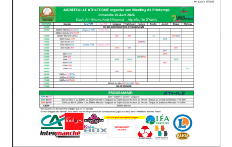 Kid athlé / triathlon / open de marche / Aigrefeuille Dimanche 26 avril